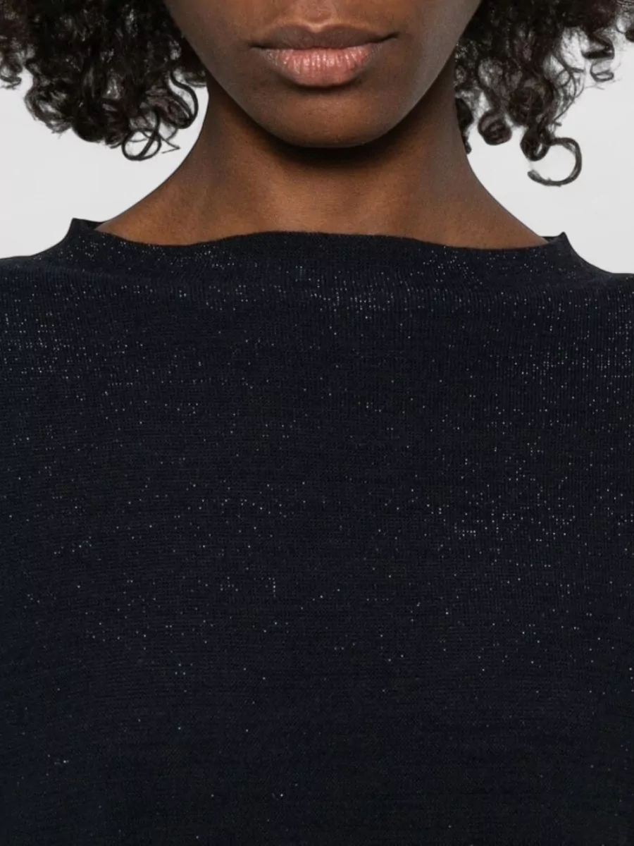 Fabiana Filippi Wool Cotton Sweater Round Neck Short Sleeves