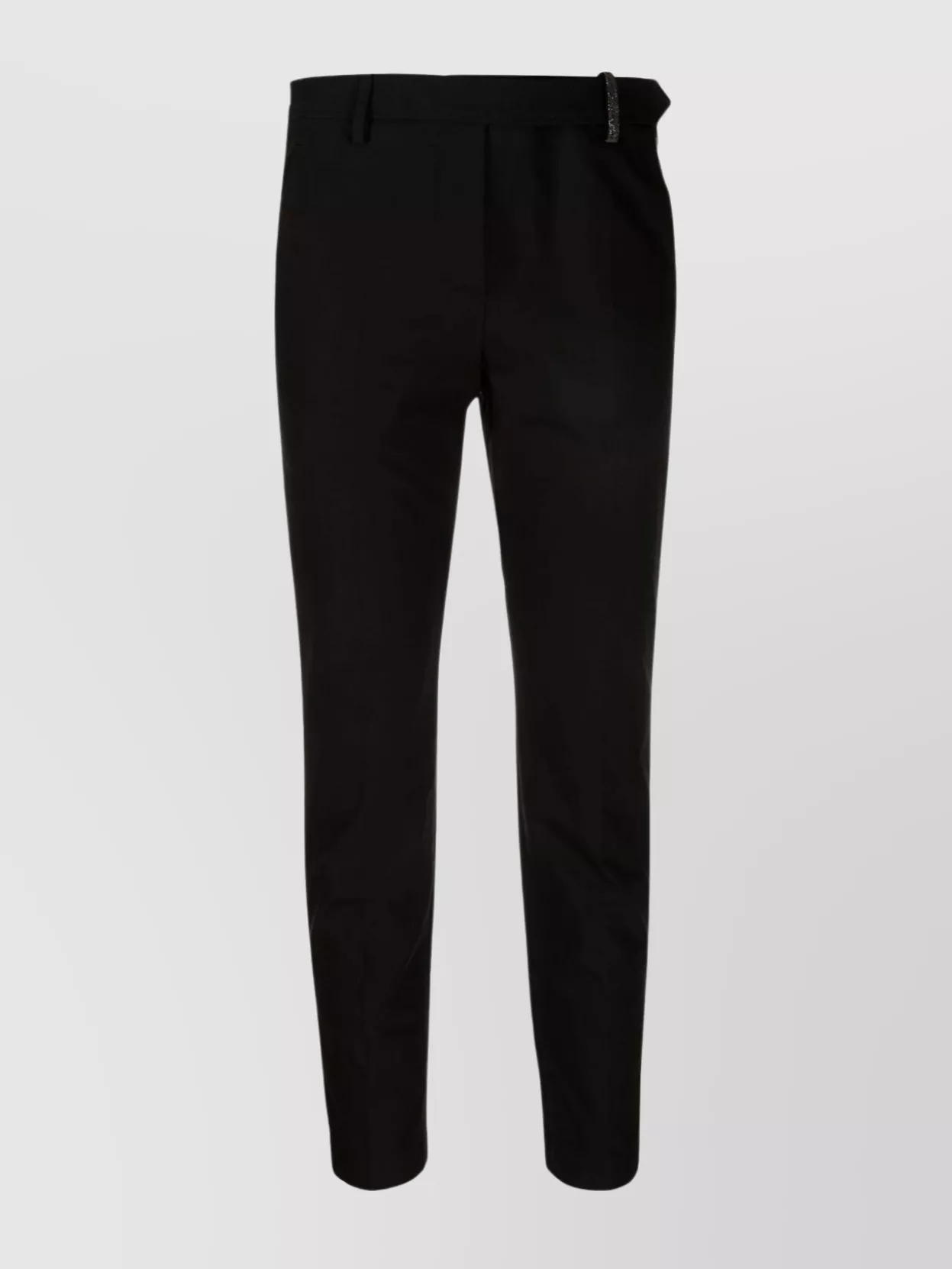 Brunello Cucinelli Slim Fit Trousers With Belt Loops And Side Pockets In Black