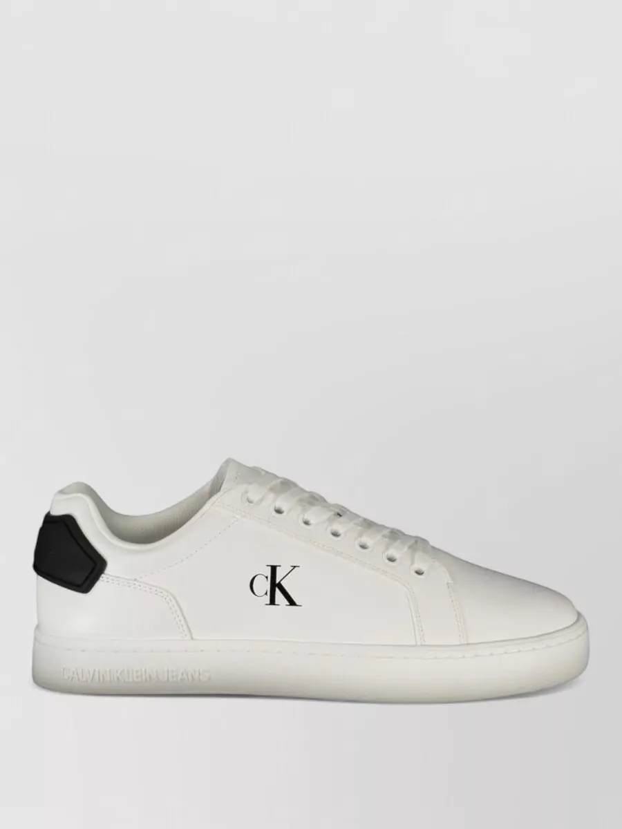 Calvin Klein Leather Low-Top Lace-Up Sneakers
