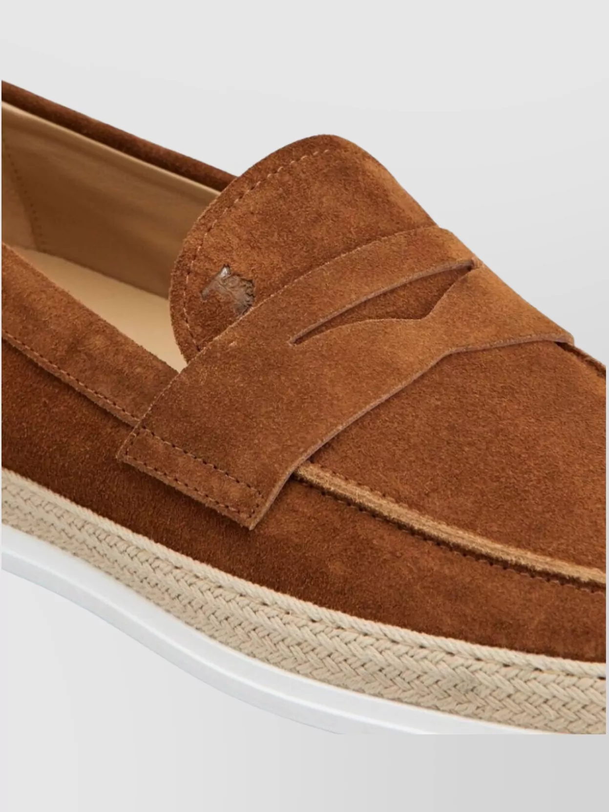 Tod's Suede Loafers With Round Toe And Rubber Sole