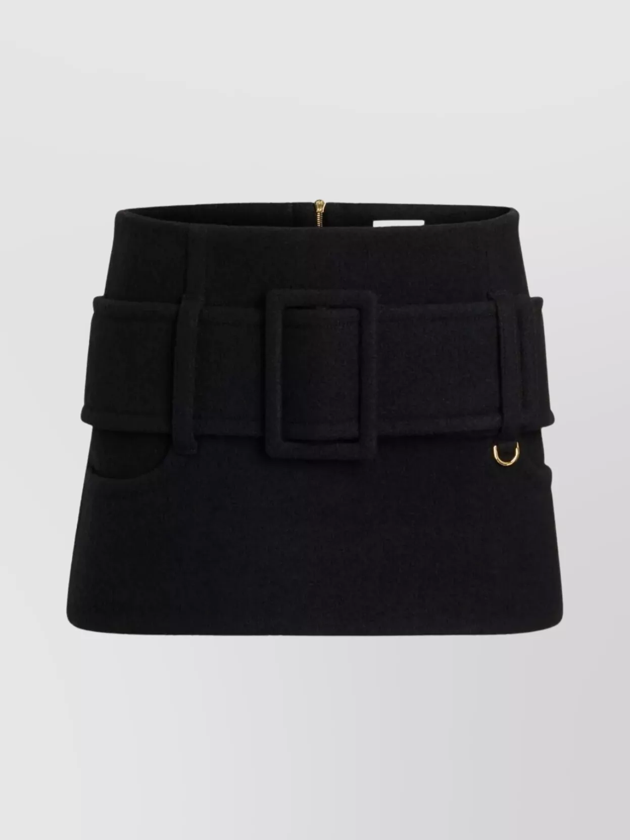 Patou Mini Skirt With Wide Belt And Side Pocket In Black