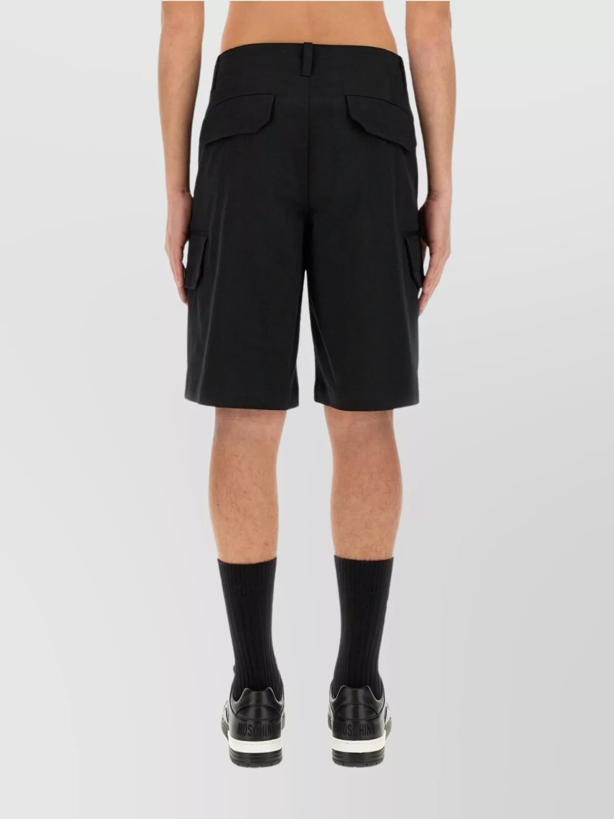 Moschino Logo Cargo Shorts With Pockets And Loops