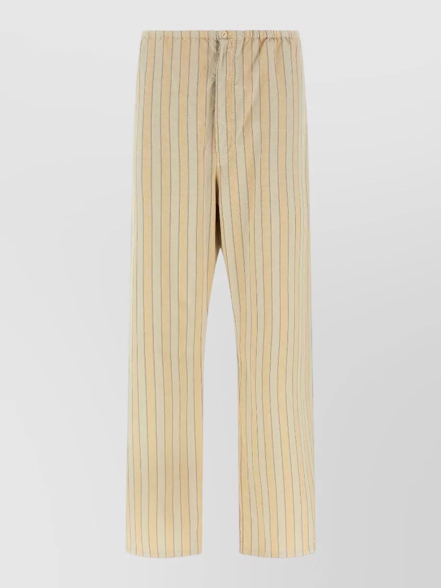 Maison Margiela Striped cotton loose straight-leg pajama pants