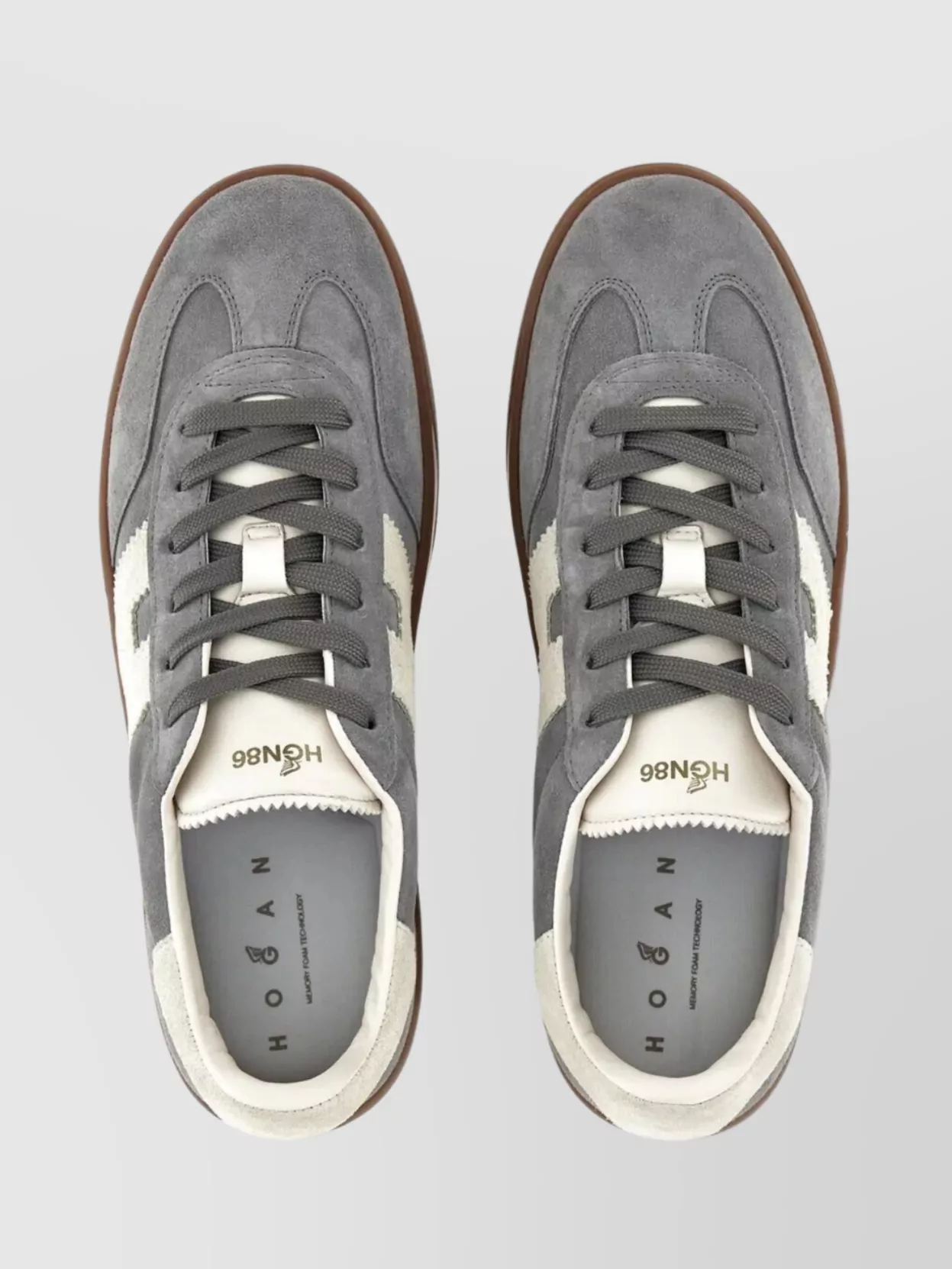 Hogan Trendy Suede Round Toe Rubber Sole Sneakers