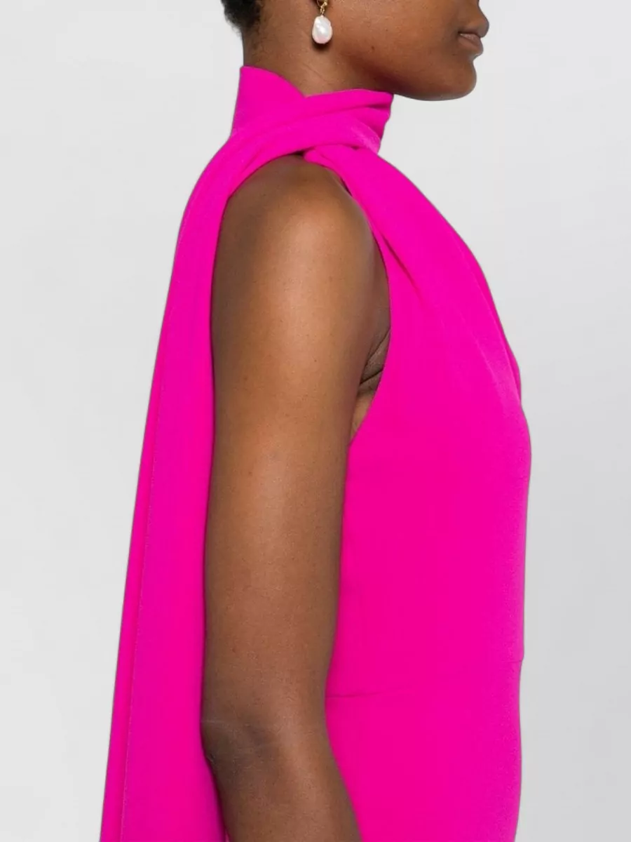Solace London Crepe One-Shoulder Midi Dress