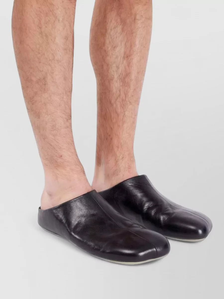 Mm6 Maison Margiela Leather Square-Toe Loafers
