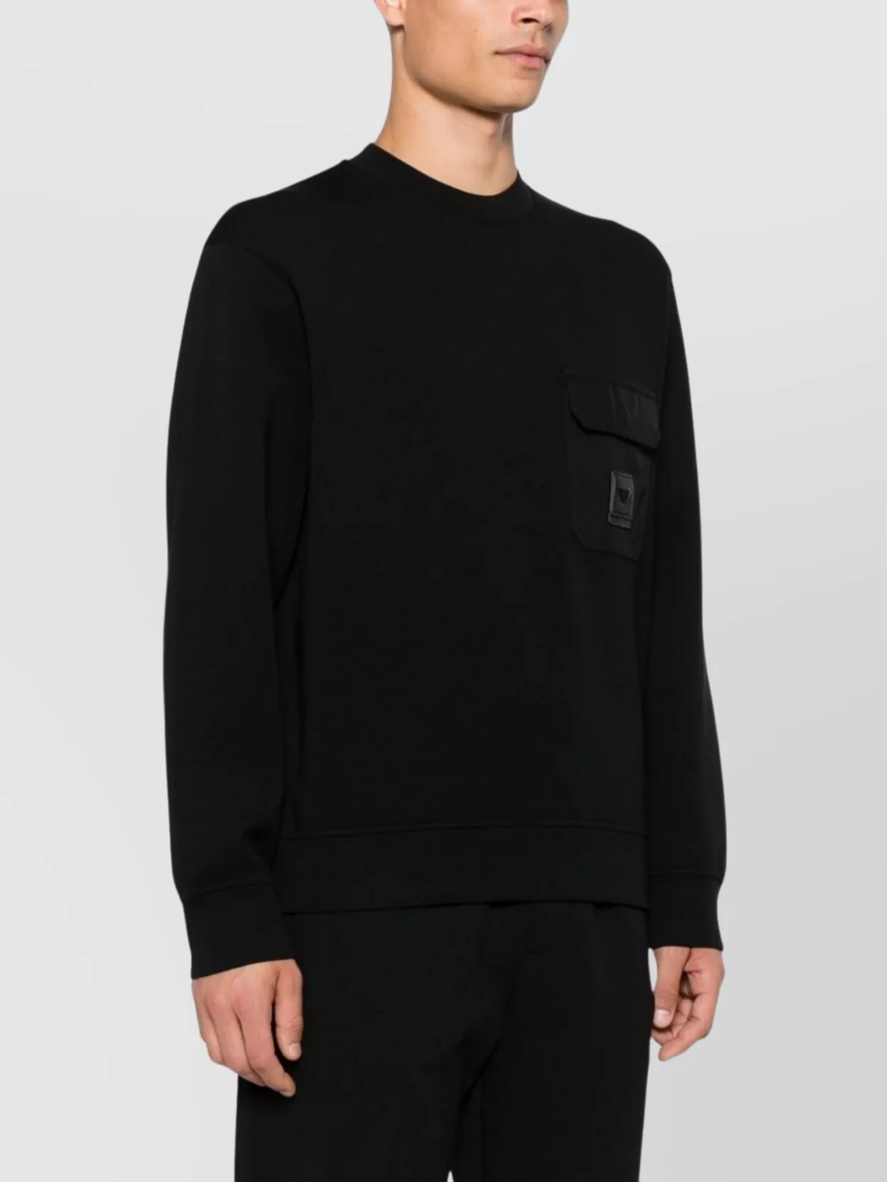 Emporio Armani Crewneck Cotton Sweatshirt Chest Pocket