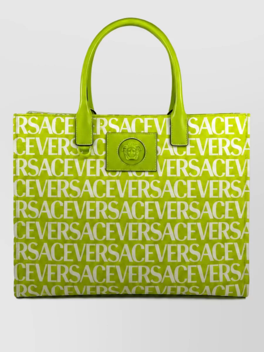 Versace la medusa large canvas tote bag