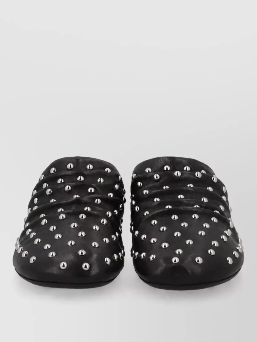 Ash leather mules