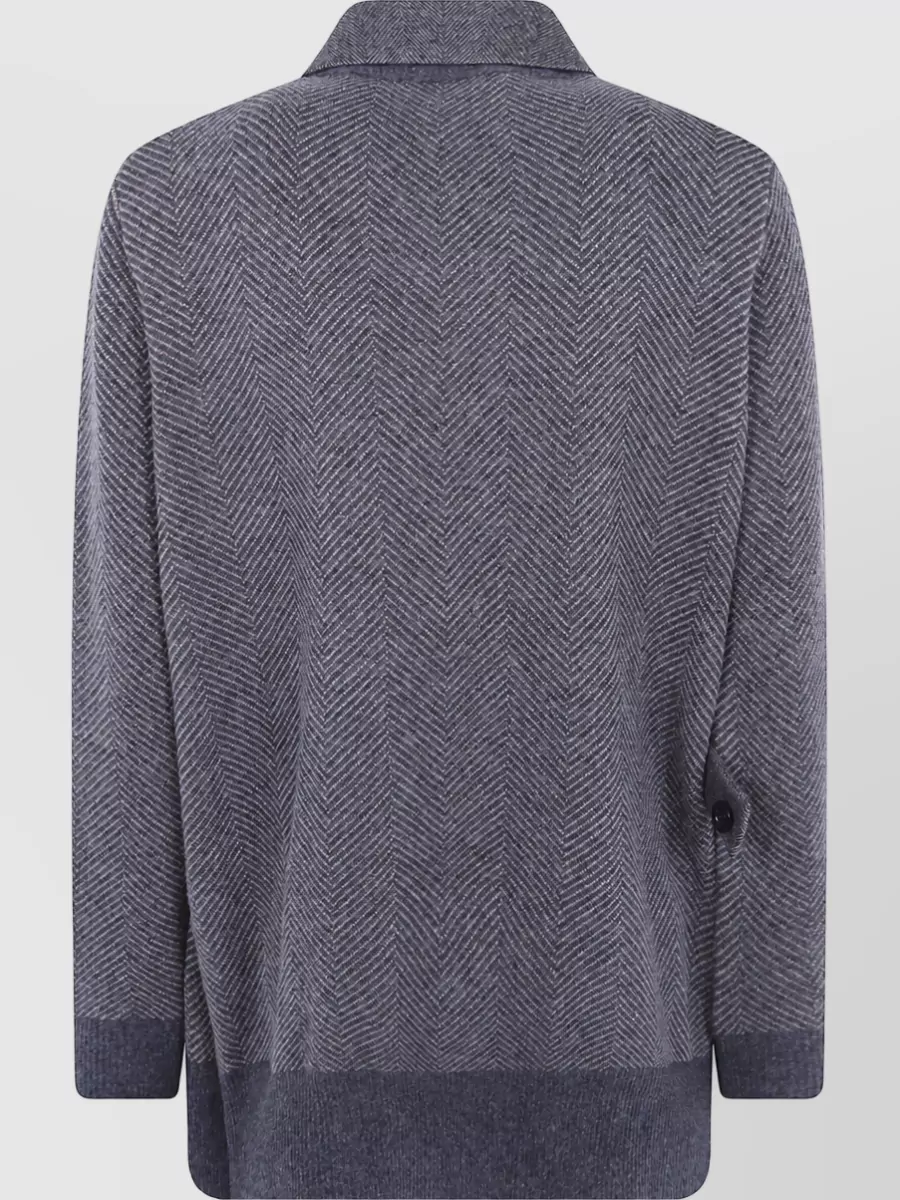 Sacai Wool Herringbone Knit Cardigan Blazer