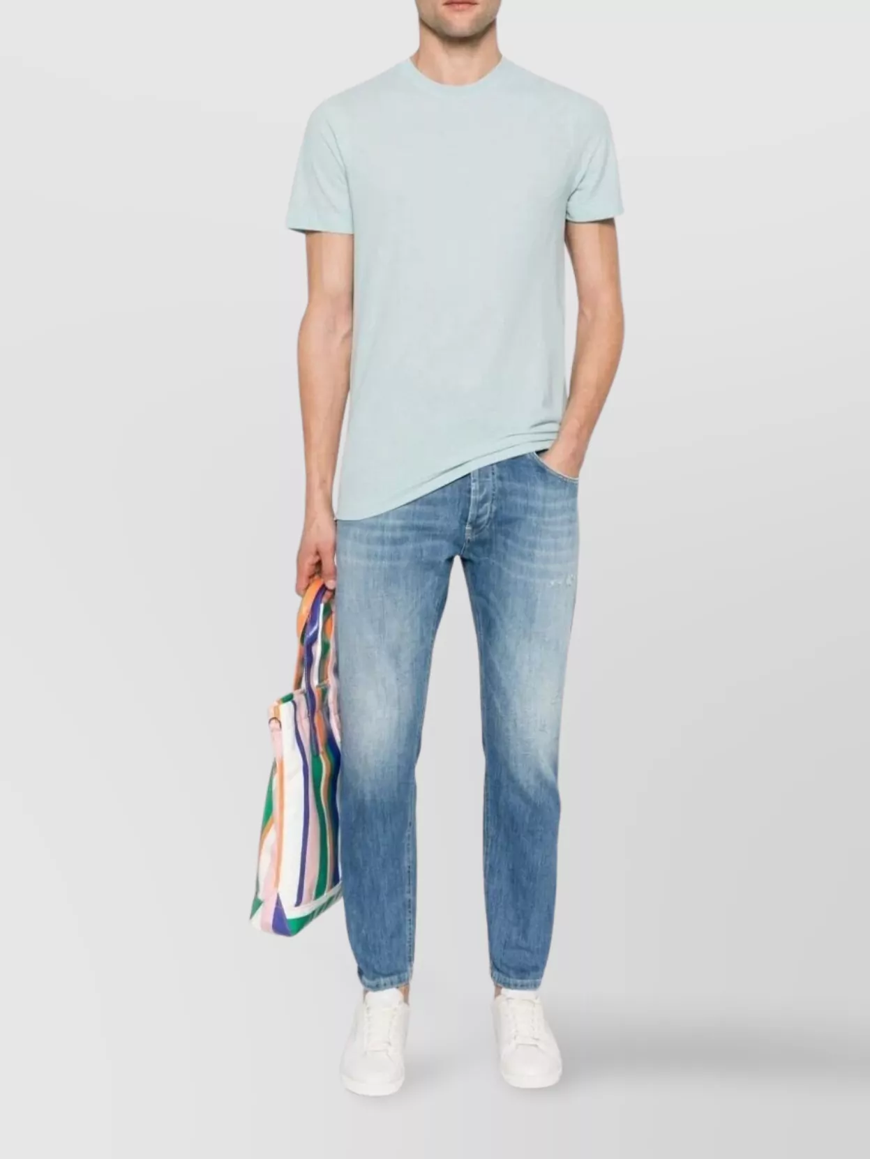Dondup Distressed Faded Jeans Five Pockets In Blue