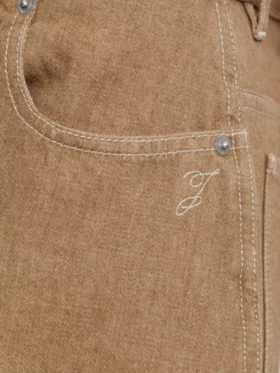 Jacquemus Denim Pleated Wide-Leg Jeans