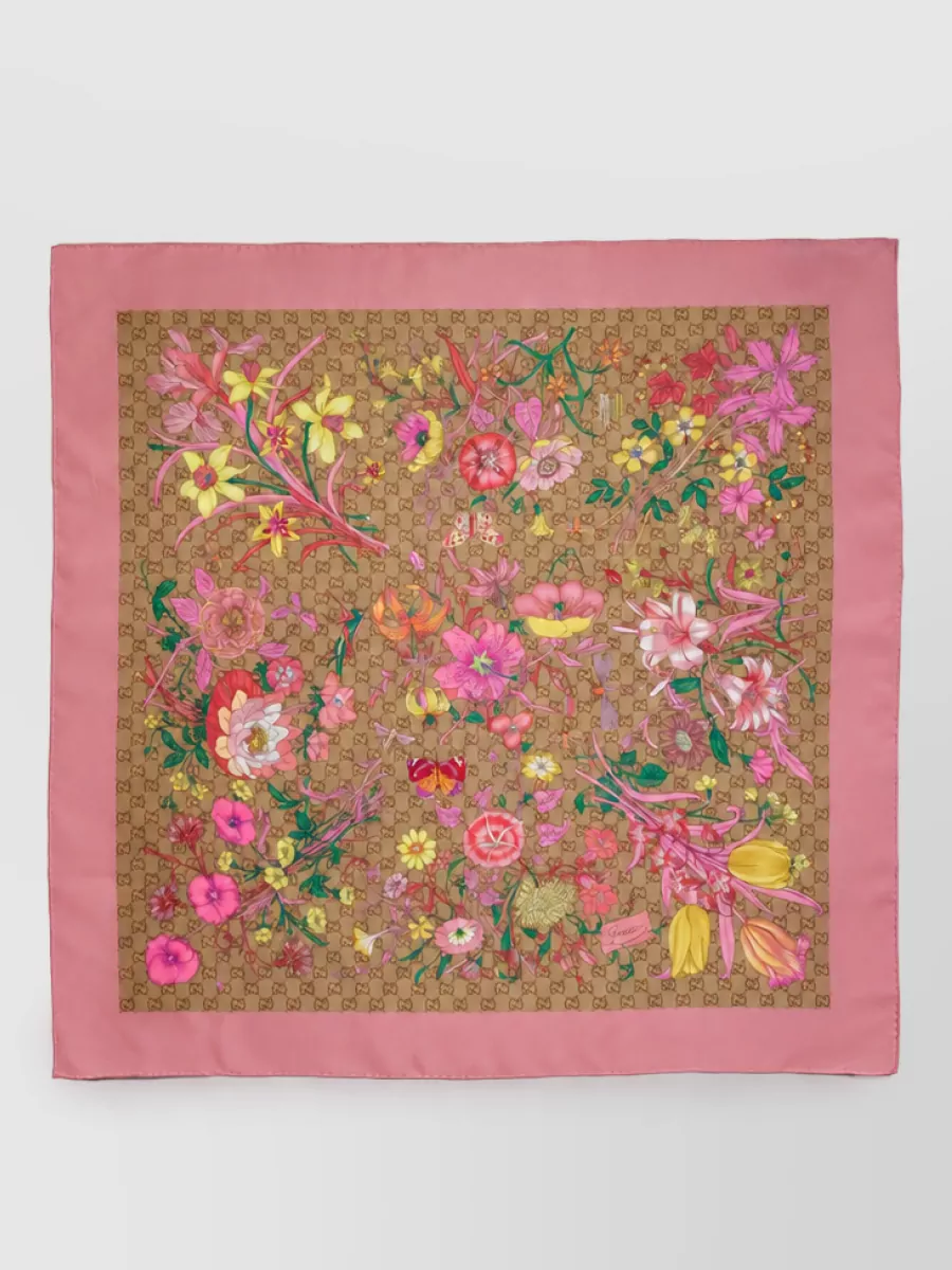 Gucci silk twill printed square scarf