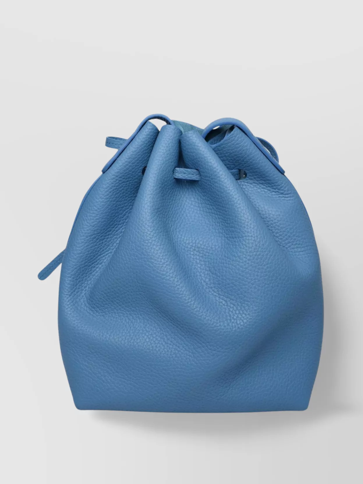 Mansur Gavriel Mini Bucket Bag In Pebbled Leather In Blue