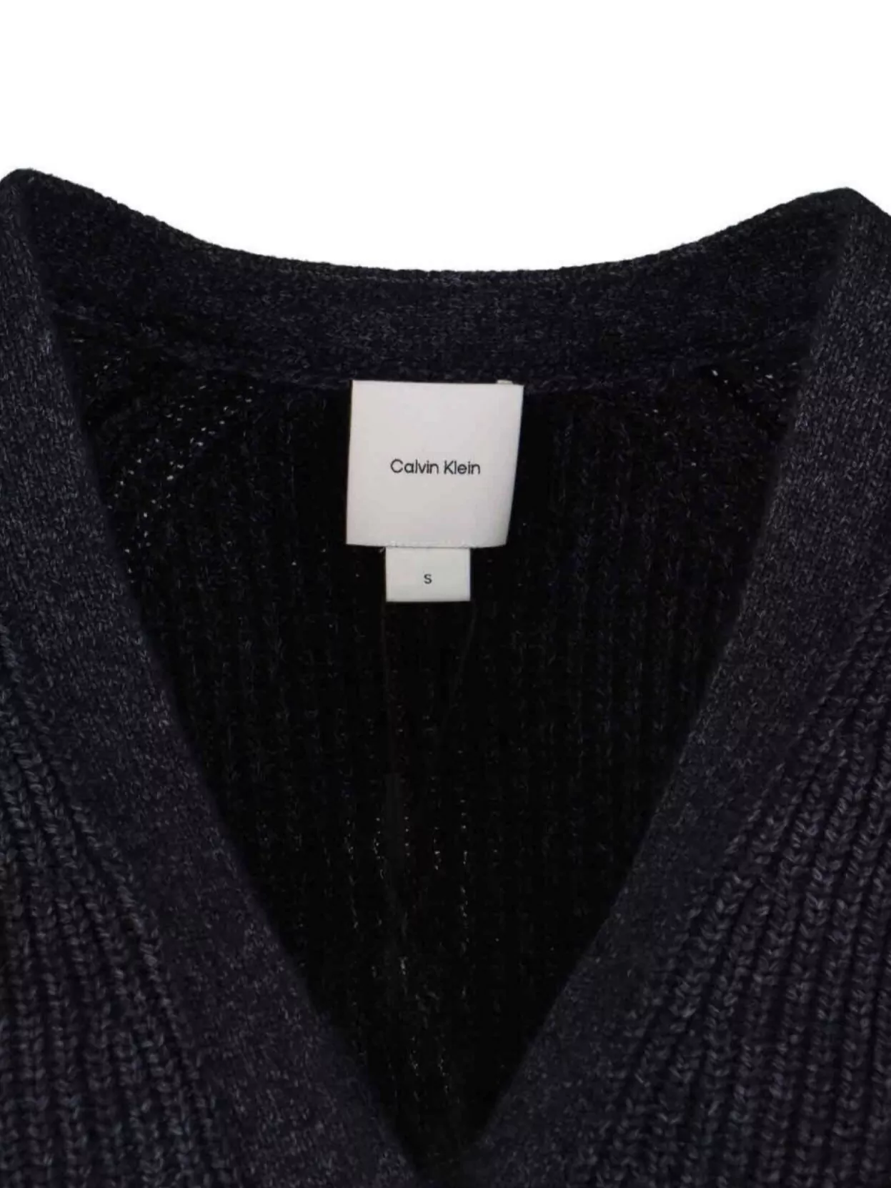 Calvin Klein Ribbed V Neck Long Sleeve Knitwear