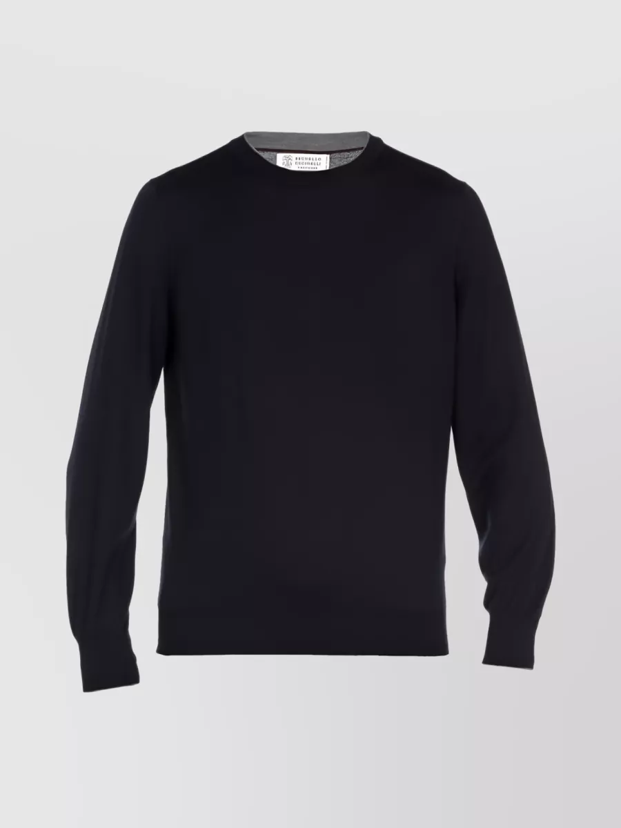 Shop Brunello Cucinelli Versatile Ribbed Crew Neck Sweater In Black