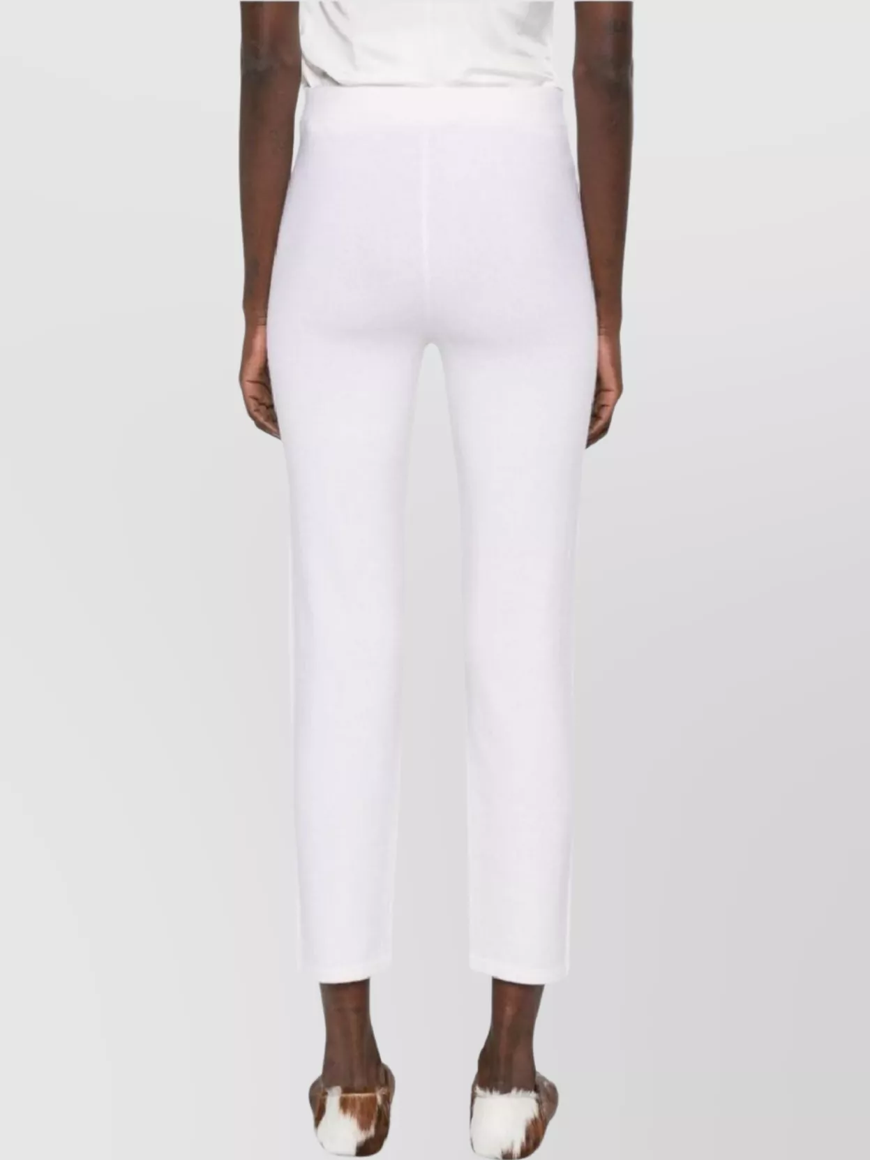 Max Mara Cropped White Pants With Tailored Silhouette In White