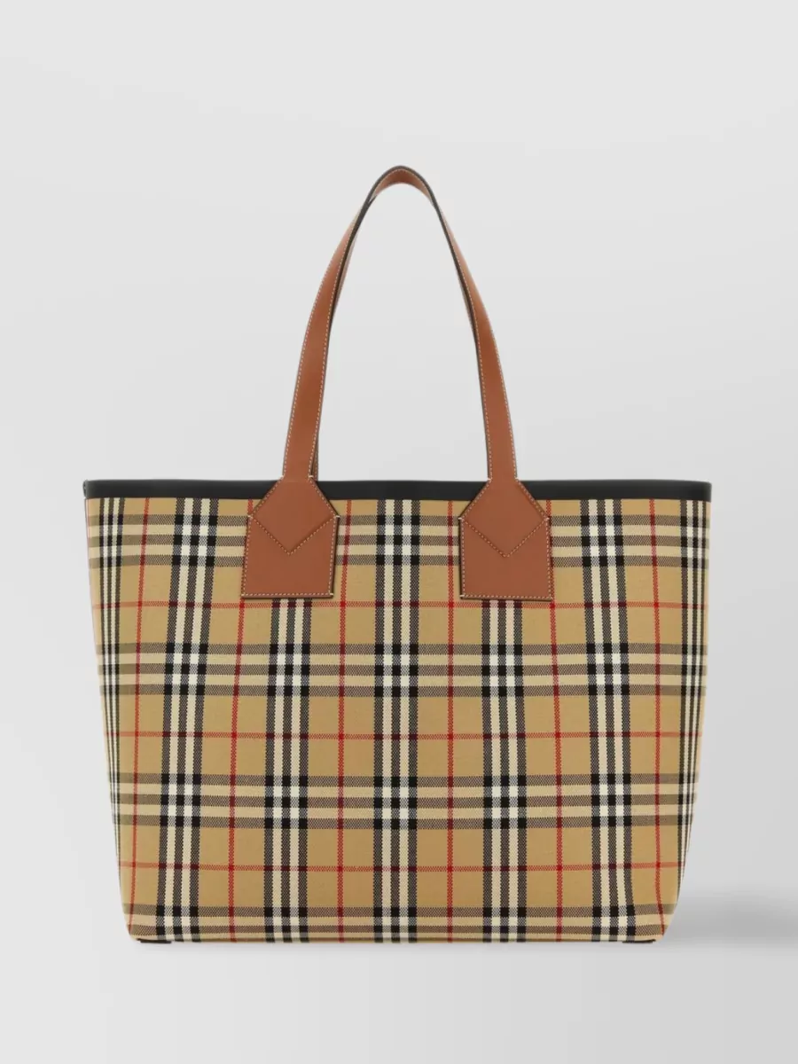 Burberry London Embroidered Canvas Tote Bag In Multicoloured