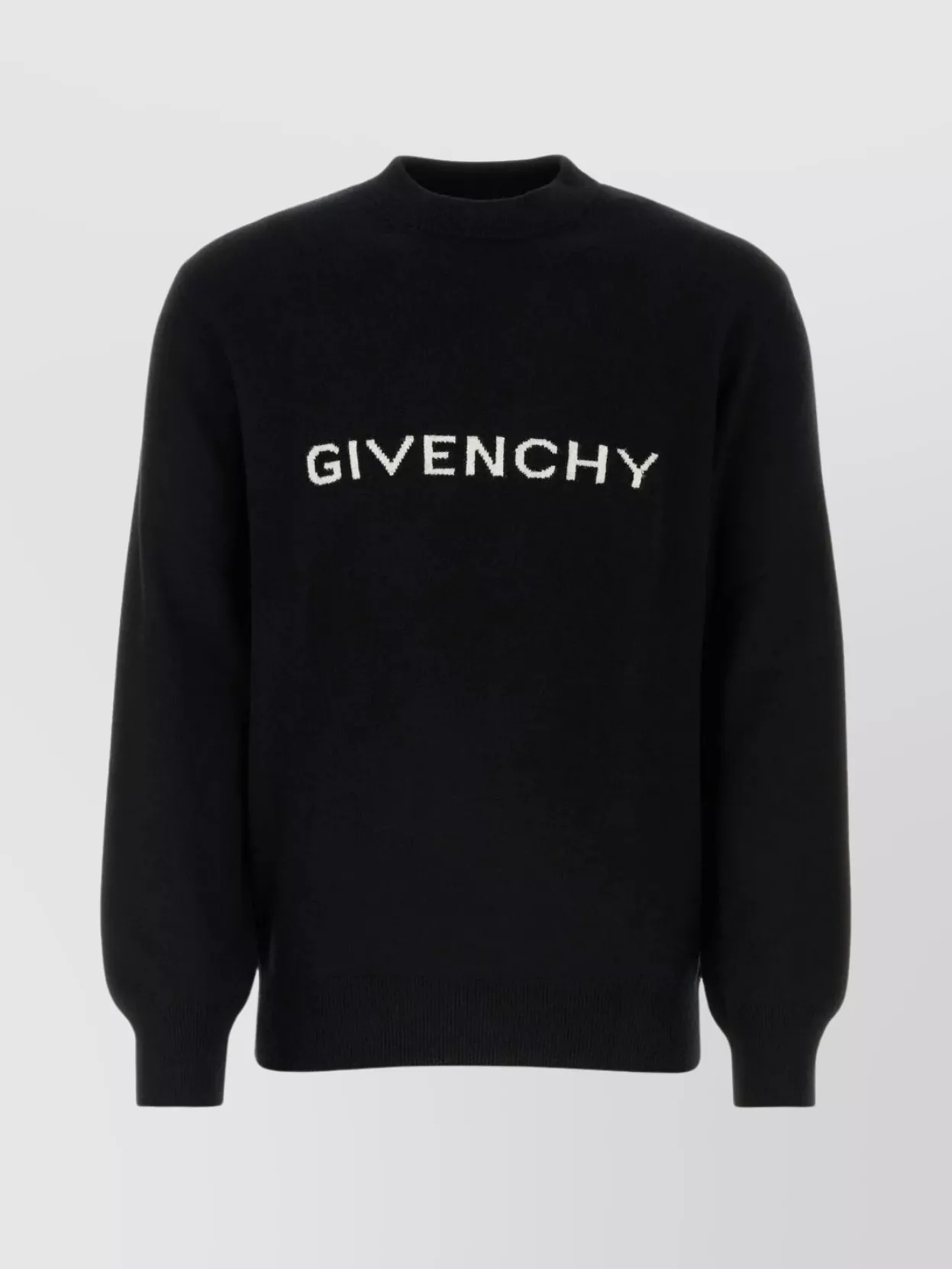 Shop Givenchy Ribbed Wool Crew-neck Sweater With Long Sleeves In Black