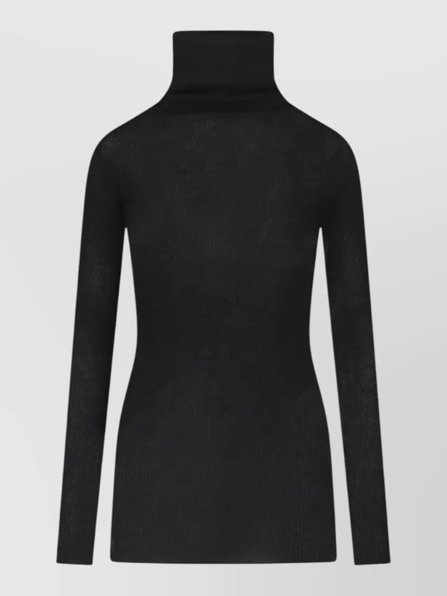 Rick Owens wool ribbed-knit turtleneck long-sleeve sweater