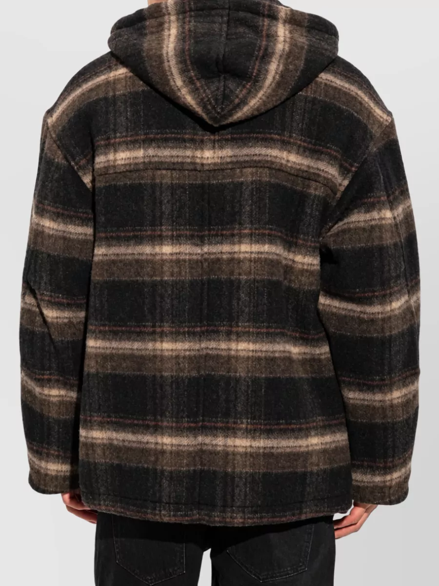 Isabel Marant Checked Hooded Wool Jacket