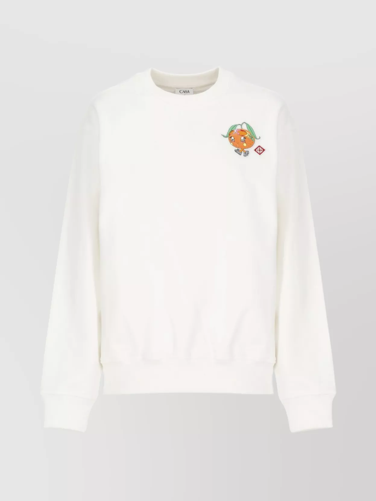 Casablanca White Cotton Sweatshirt With Contrasting Logo Patch In White