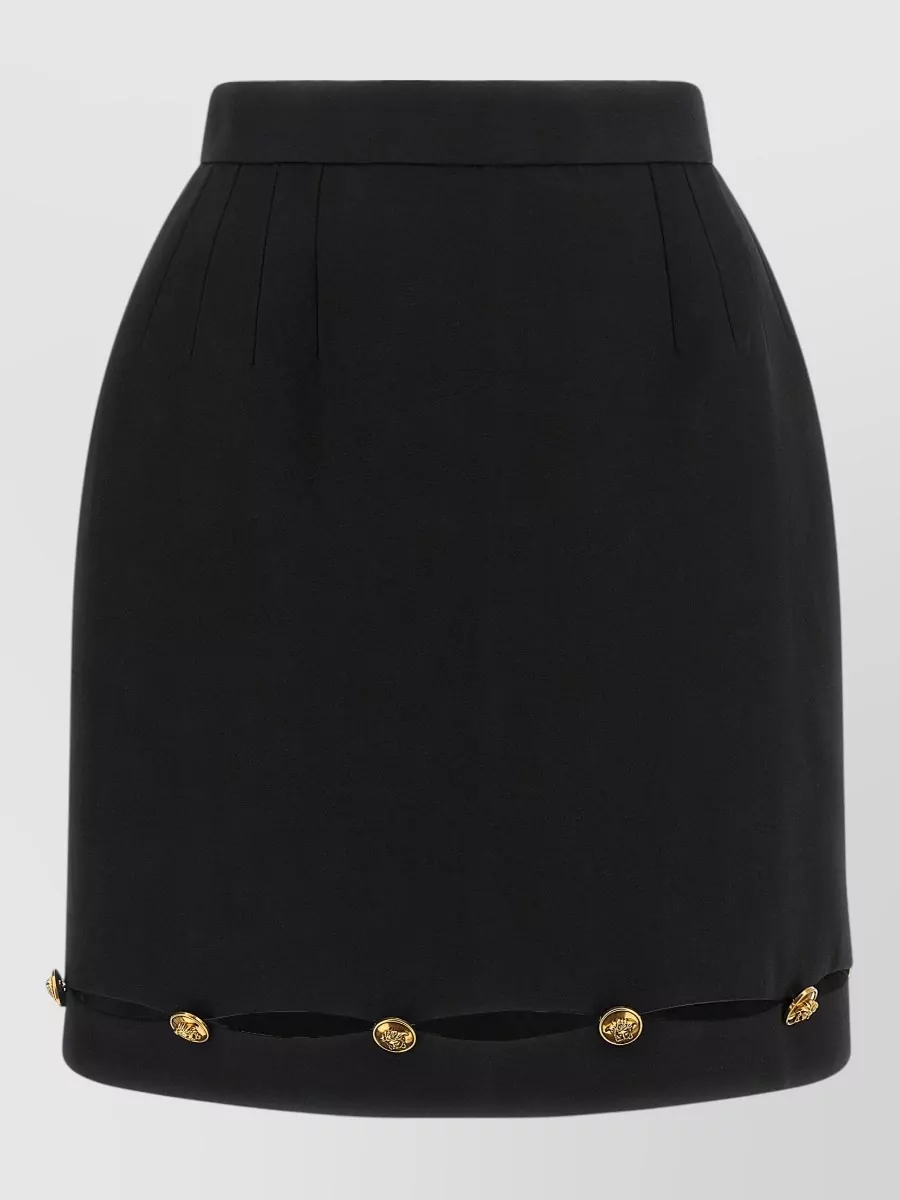 Versace Virgin Wool High-Rise Cutout Mini Skirt
