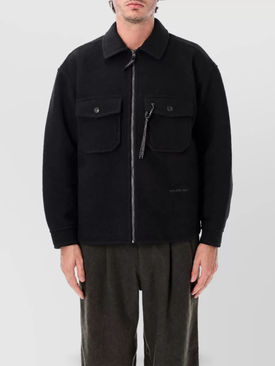 And Wander wool padded bomber jacket