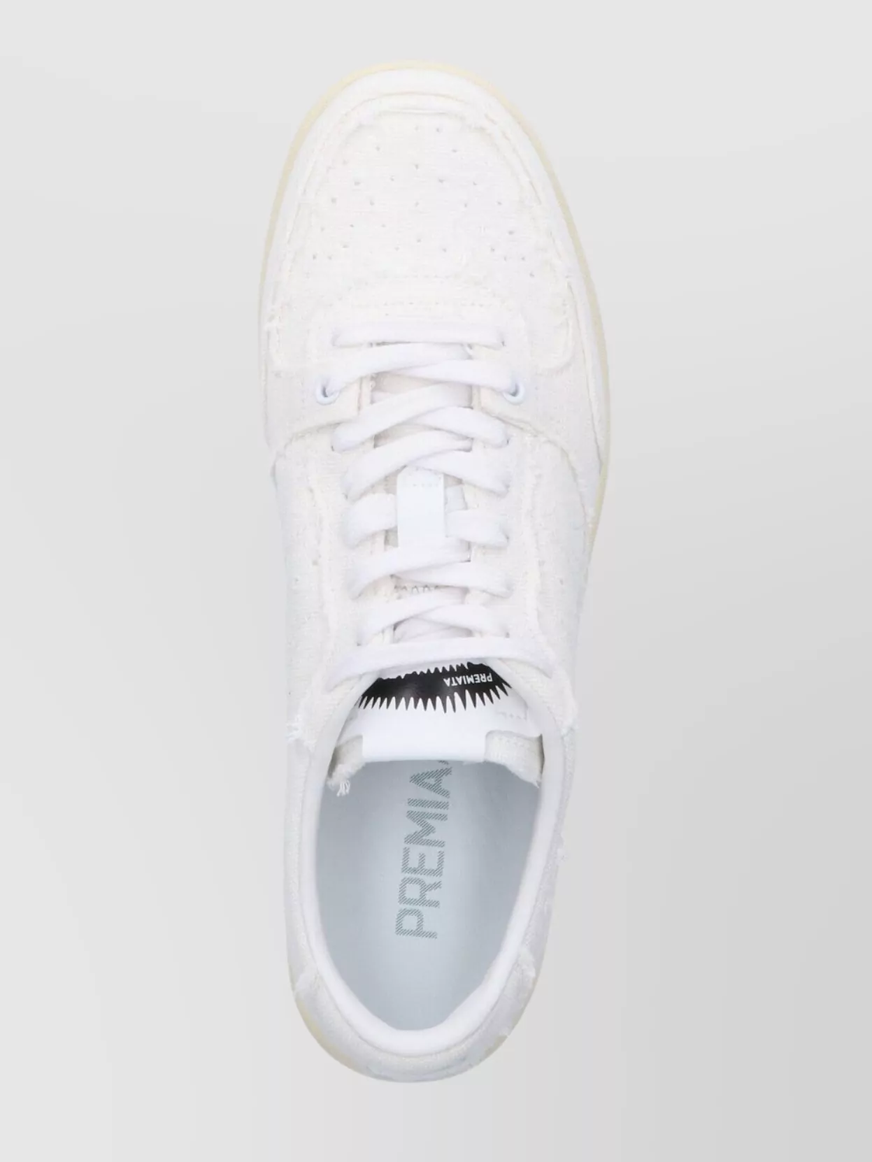 Premiata Round Toe Perforated Low Top Sneakers