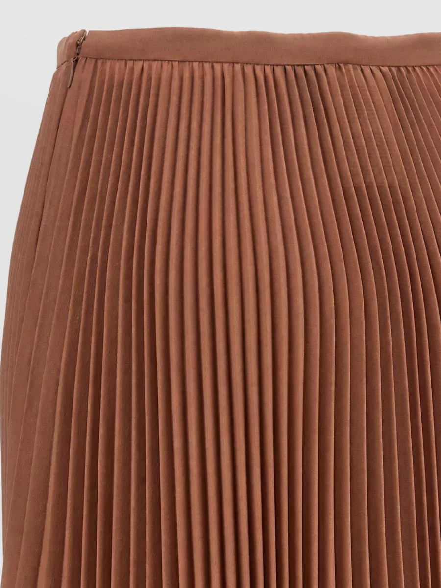 Valentino Garavani Silk Pleated Asymmetric Midi Skirt