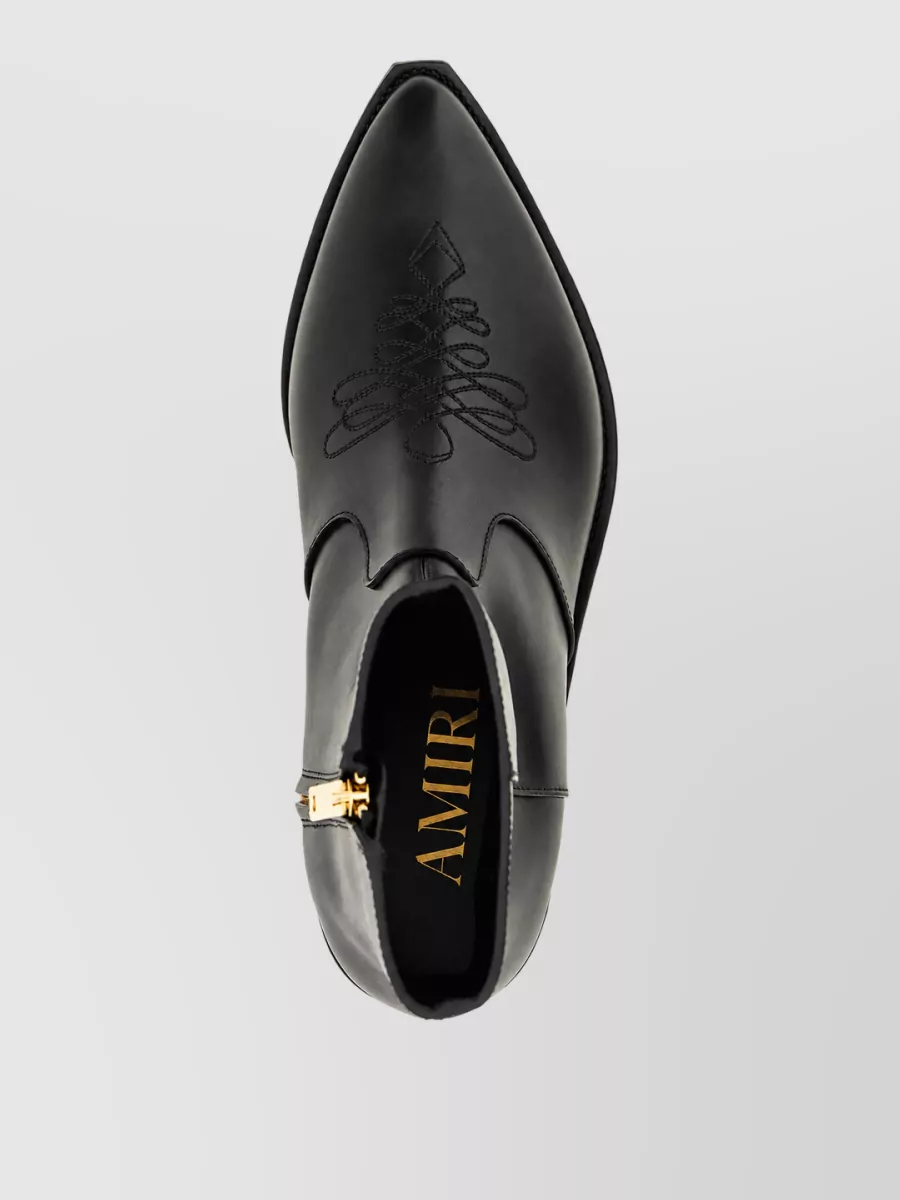 Amiri Calfskin Leather Ankle Boots