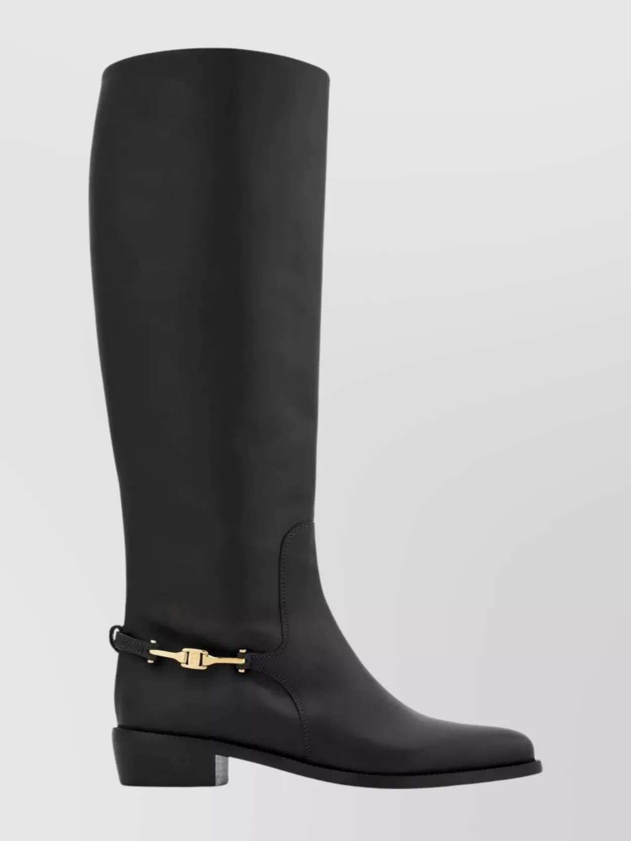 Ferragamo Knee High Riding Boots Buckle