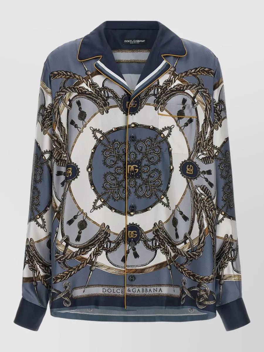 Dolce&Gabbana Silk Printed Bowling Shirt