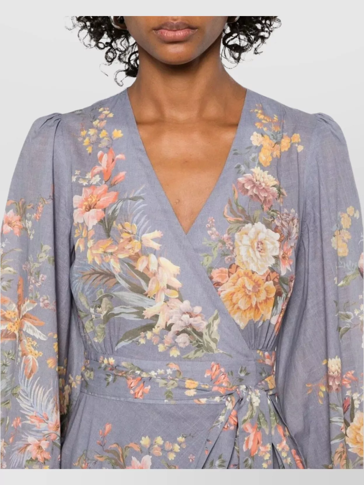 Shop Zimmermann Floral Print Wrap Midi Dress