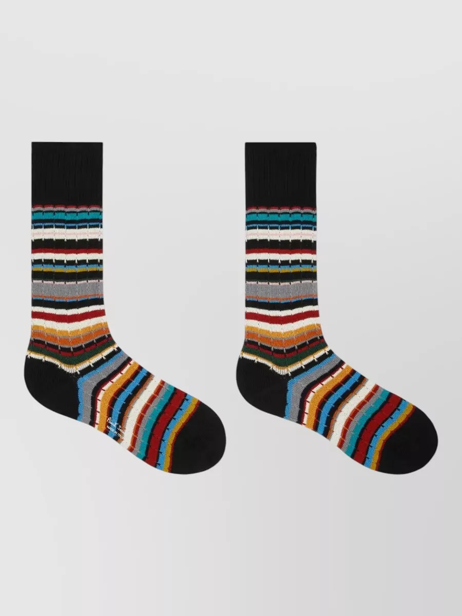 Paul Smith Women Mid Calf Stripe Cable Socks
