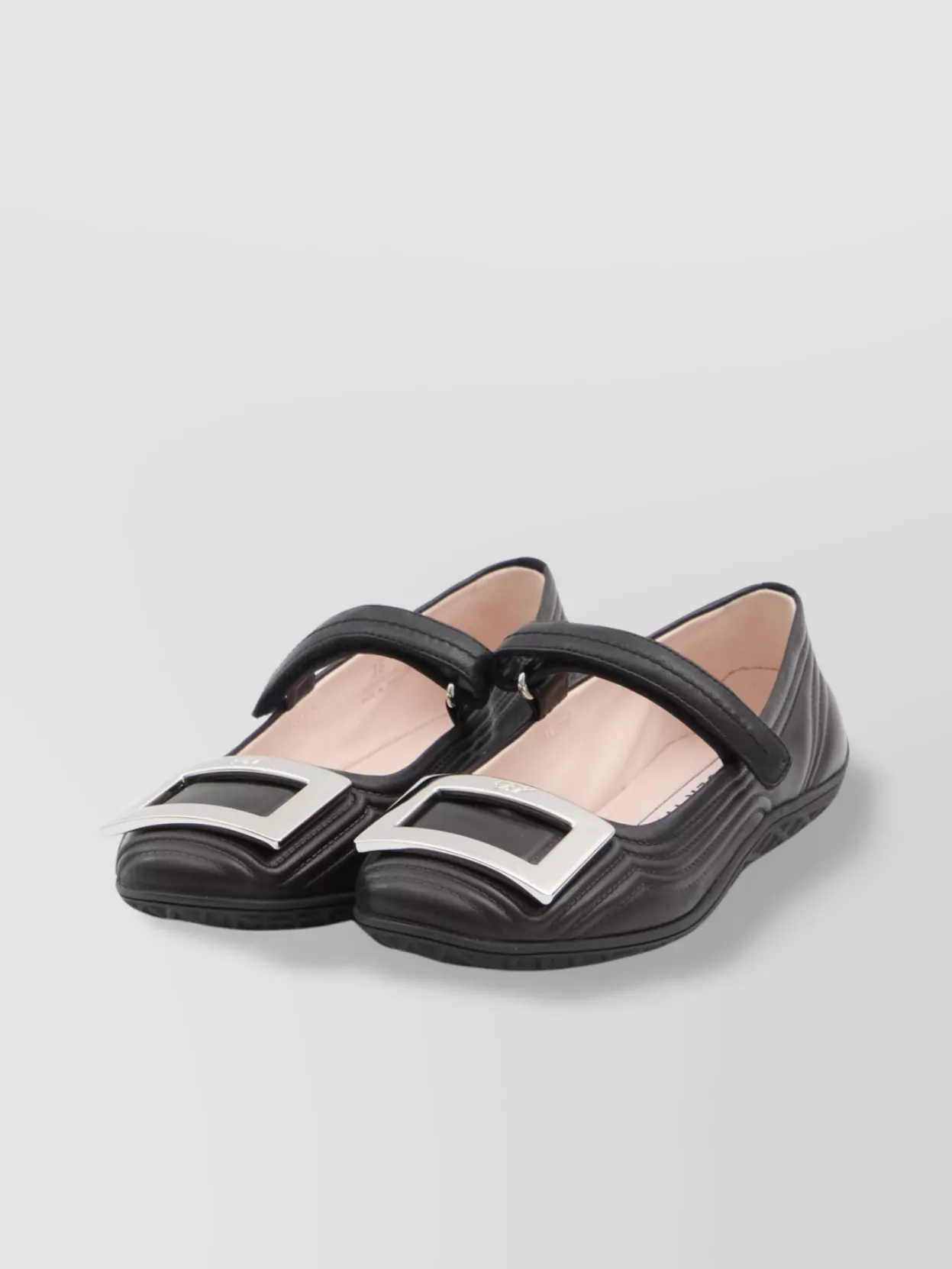 Roger Vivier Low Mary Jane Ballerinas In Leather
