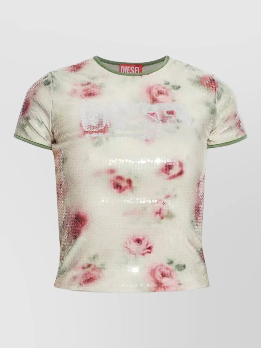 Diesel Floral sequin short-sleeve t-shirt