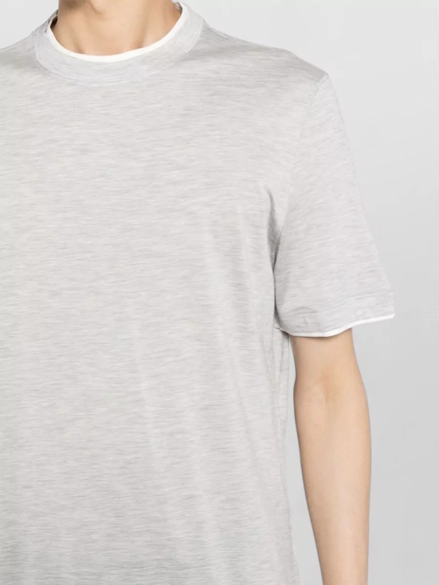 Brunello Cucinelli Cotton T Shirt Contrast Trim Short Sleeves