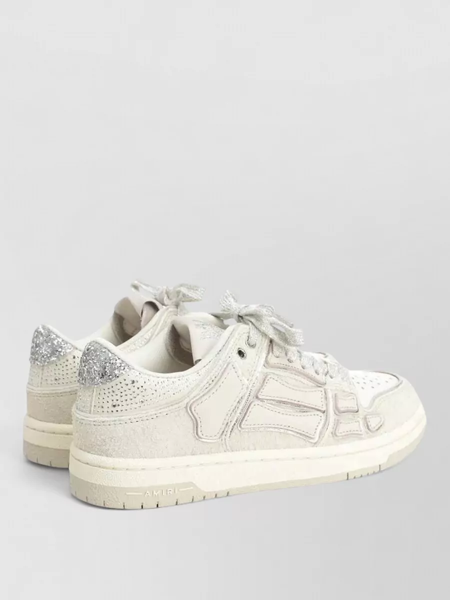 Amiri Leather Glitter Low-Top Sneakers
