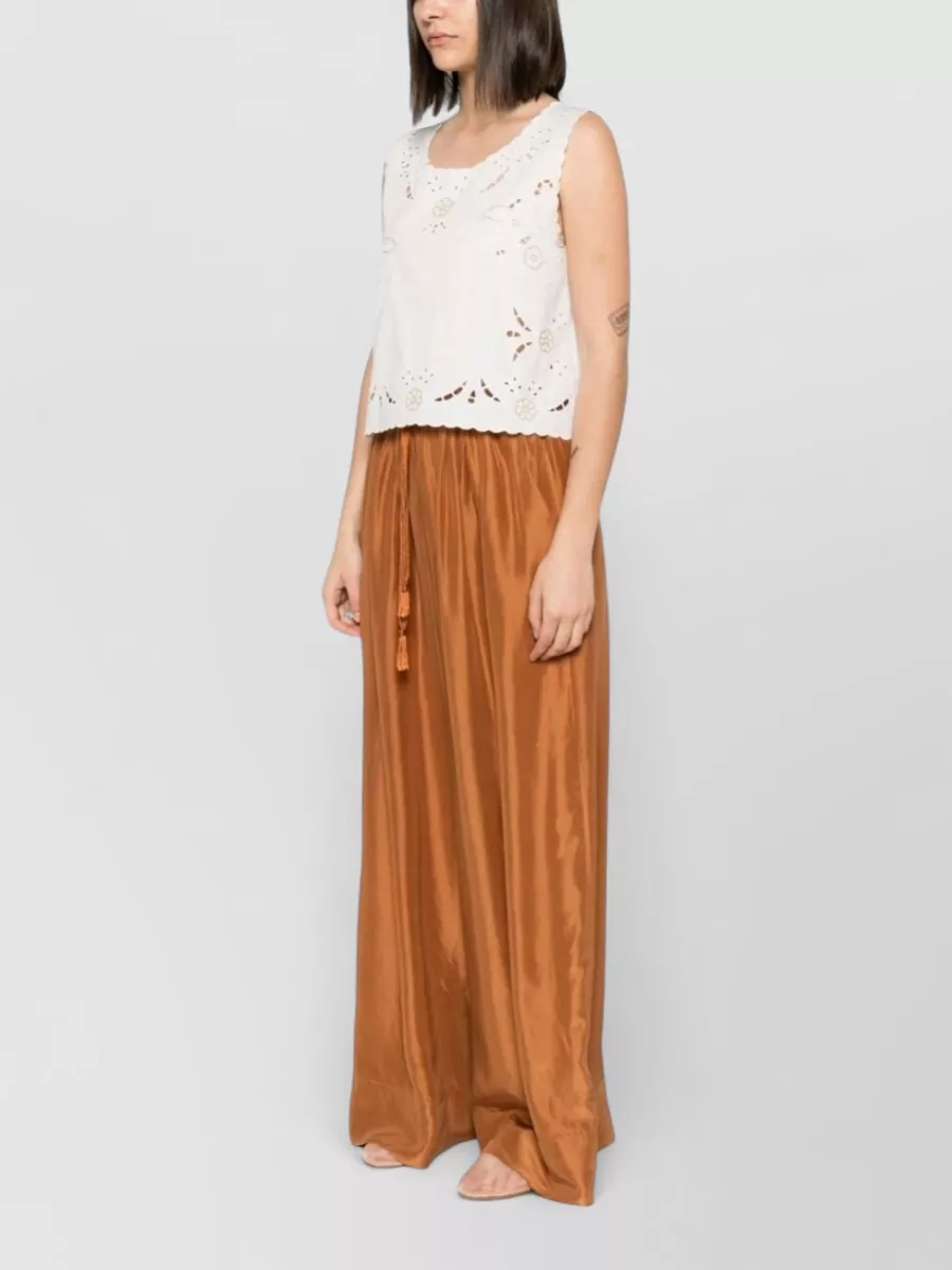 Forte Forte Embroidered Cotton Scoop Neck Sleeveless Top