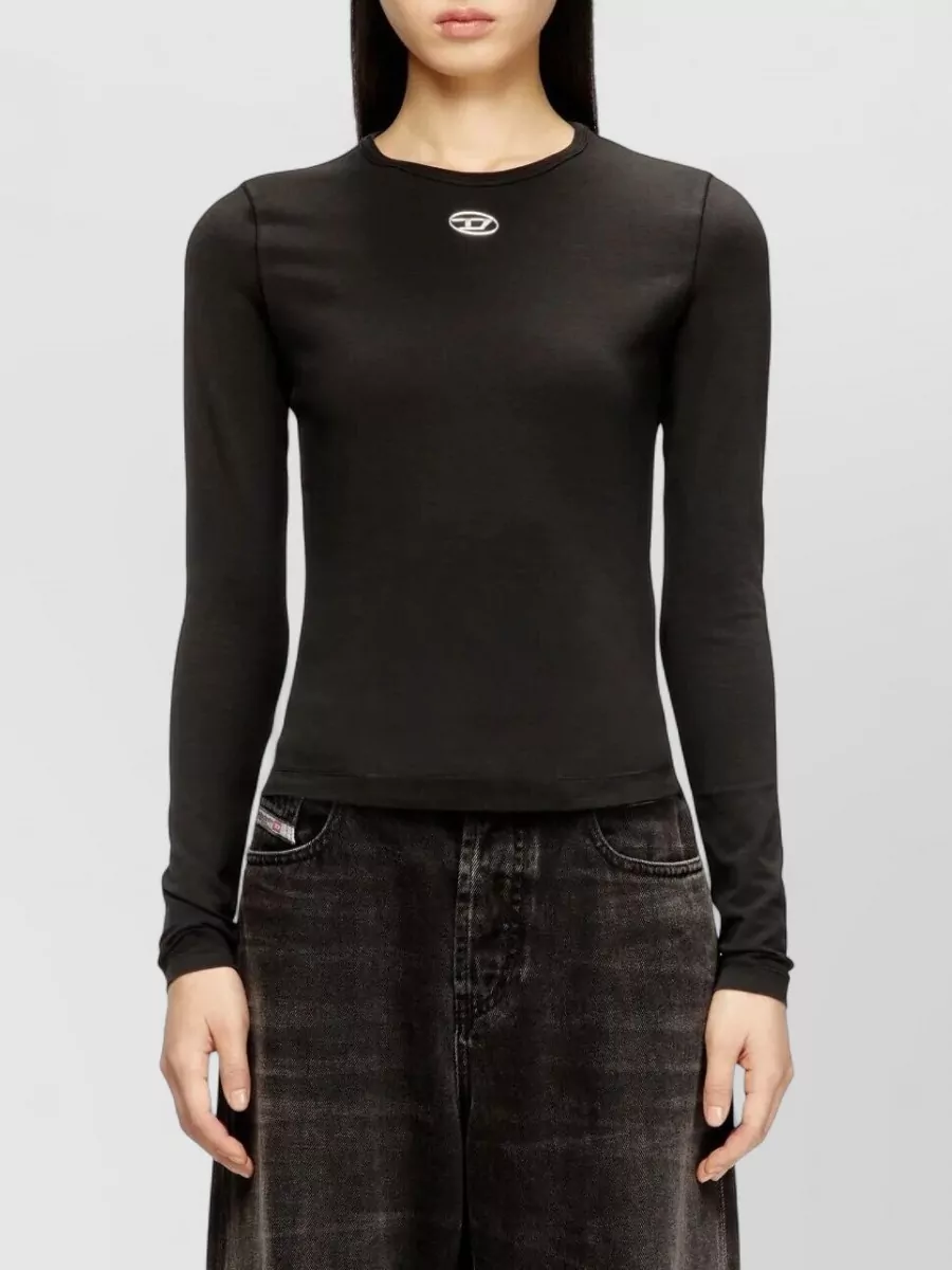Diesel Long Sleeve Crew Neck Fitted Top