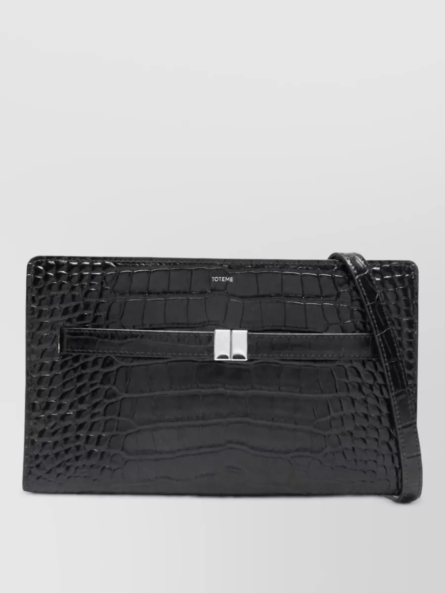 Totême Croc Effect Shoulder Bag Adjustable Strap
