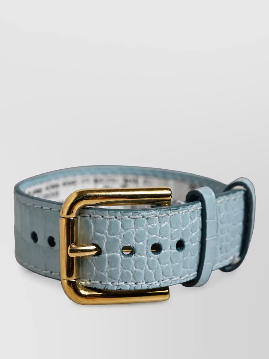 Dolce&Gabbana embossed leather belt bracelet