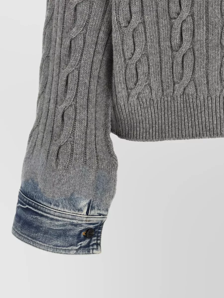 Haikure Merino Wool Cable-Knit Crew-Neck Sweater