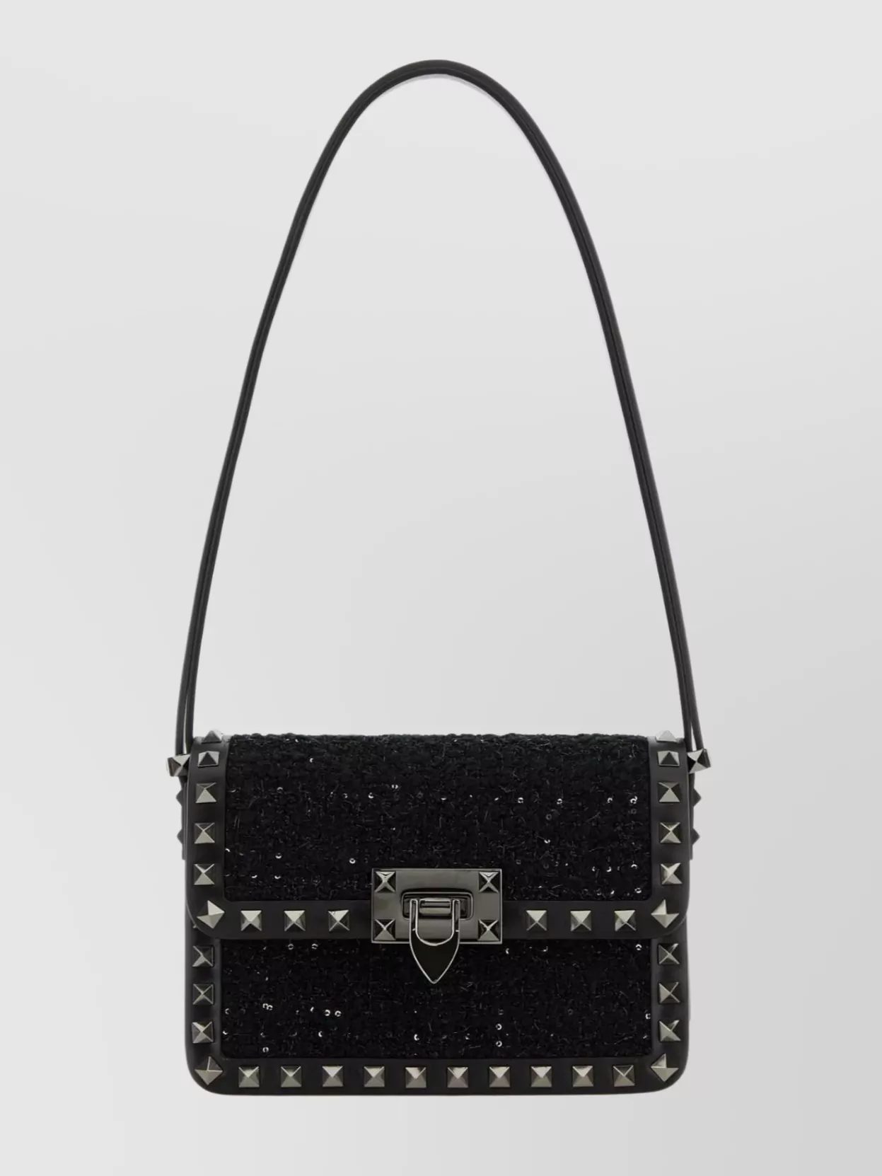 Shop Valentino Tweed Rockstud23 Cross-body Bag