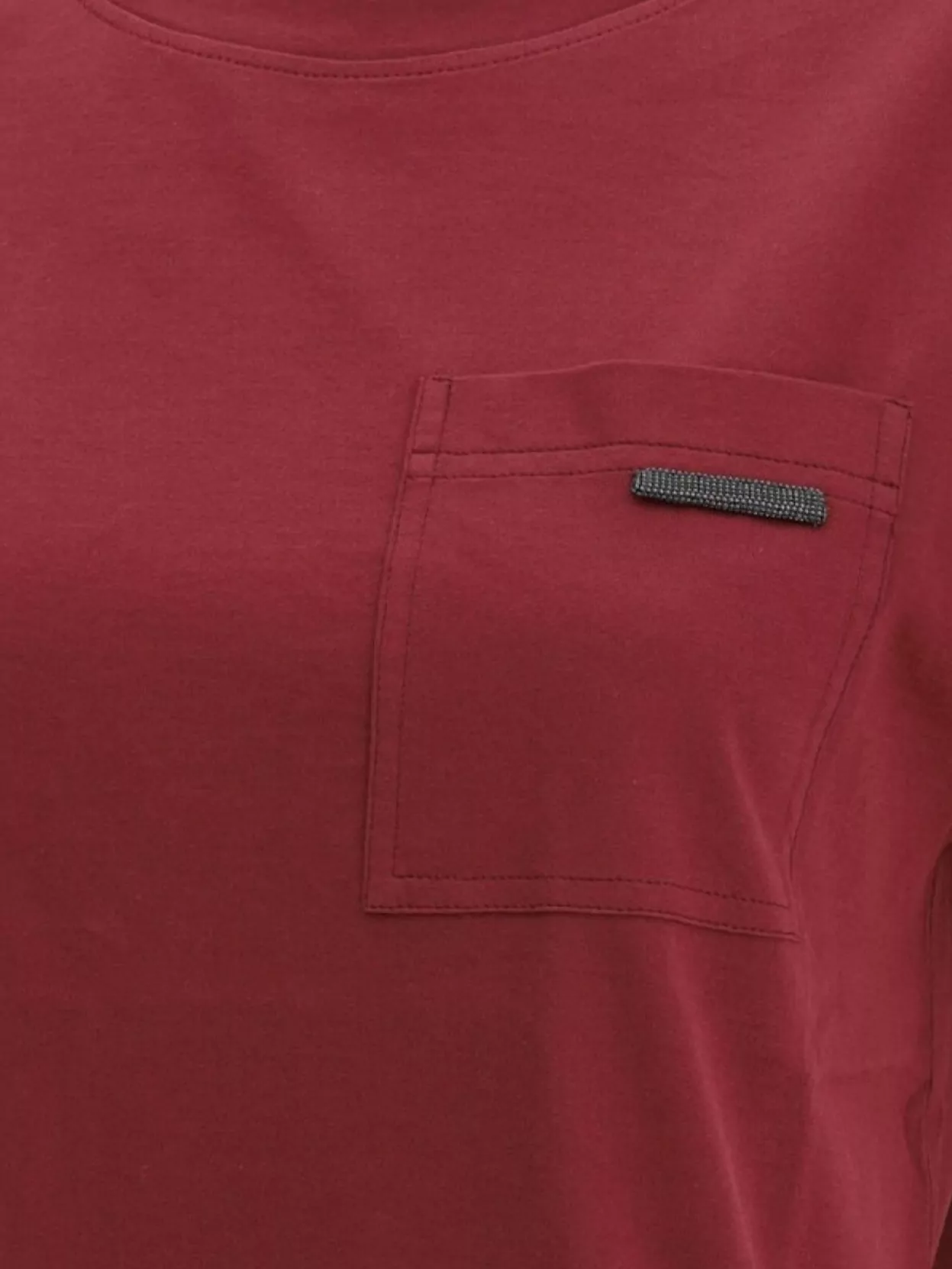 Brunello Cucinelli Monili-chain Patch-pocket T-shirt In Red