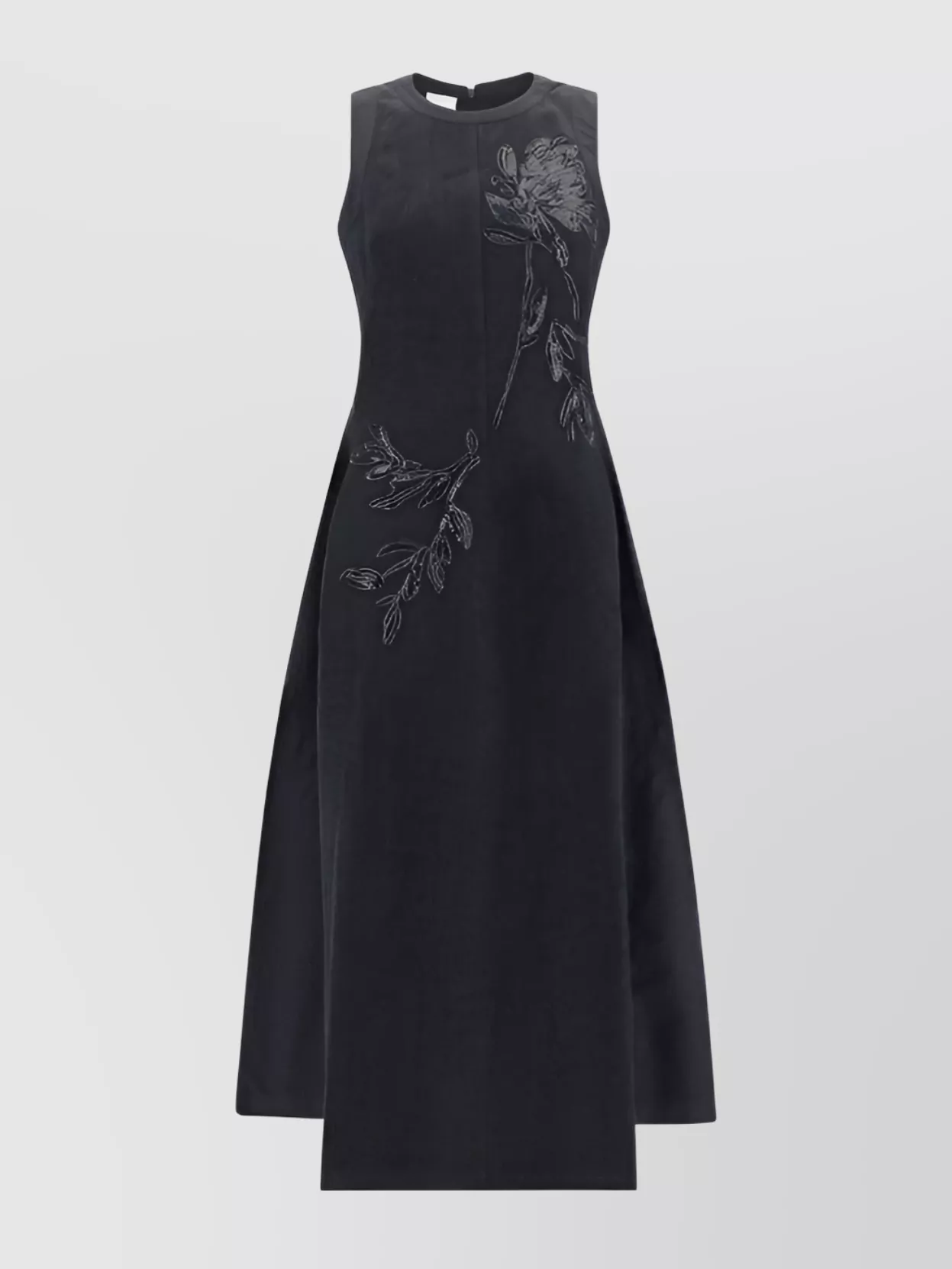 Shop Brunello Cucinelli Long Dress Magnolia Embroidery