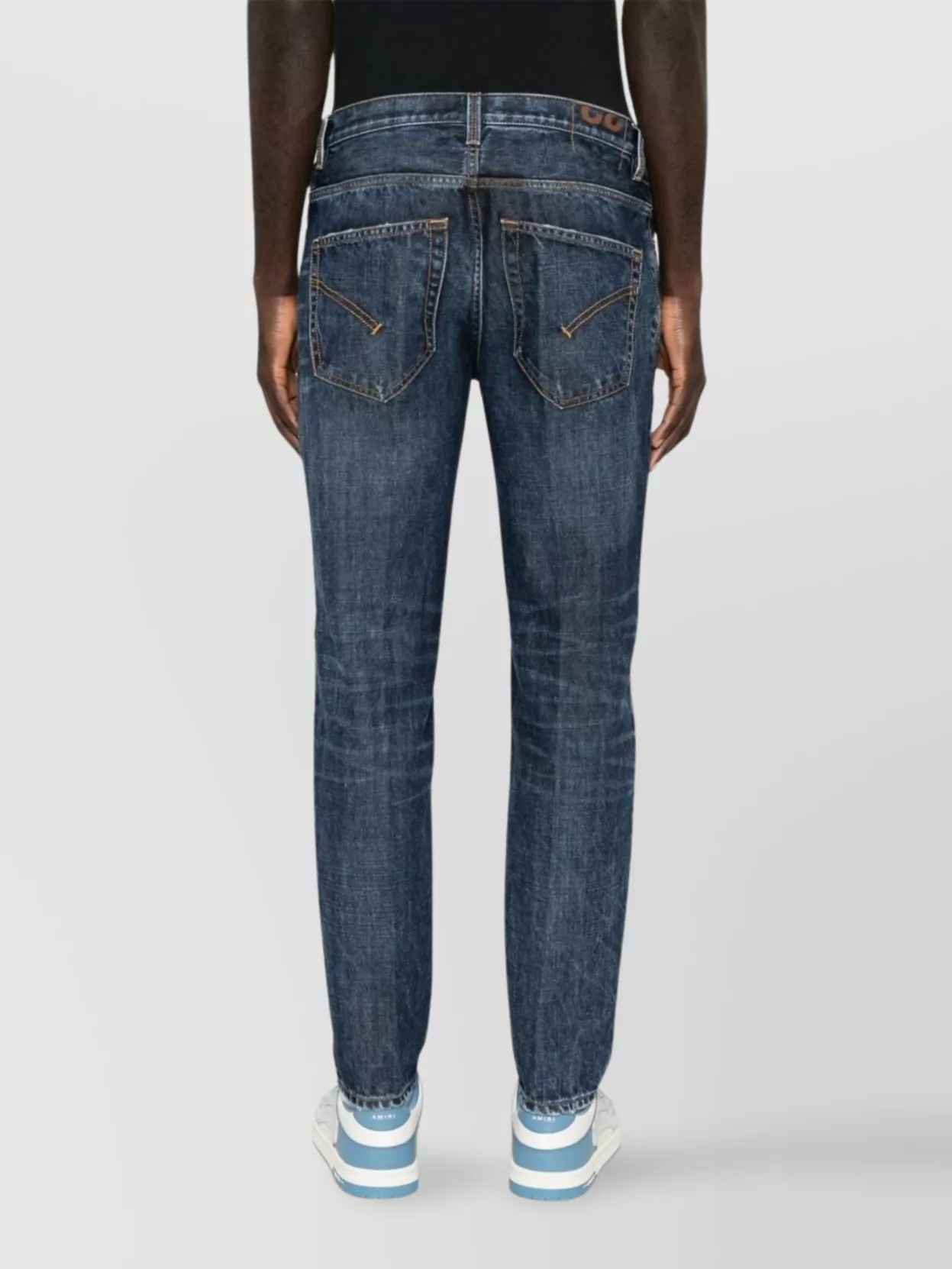 Dondup Distressed Denim Trousers Featuring Whiskering In Blue