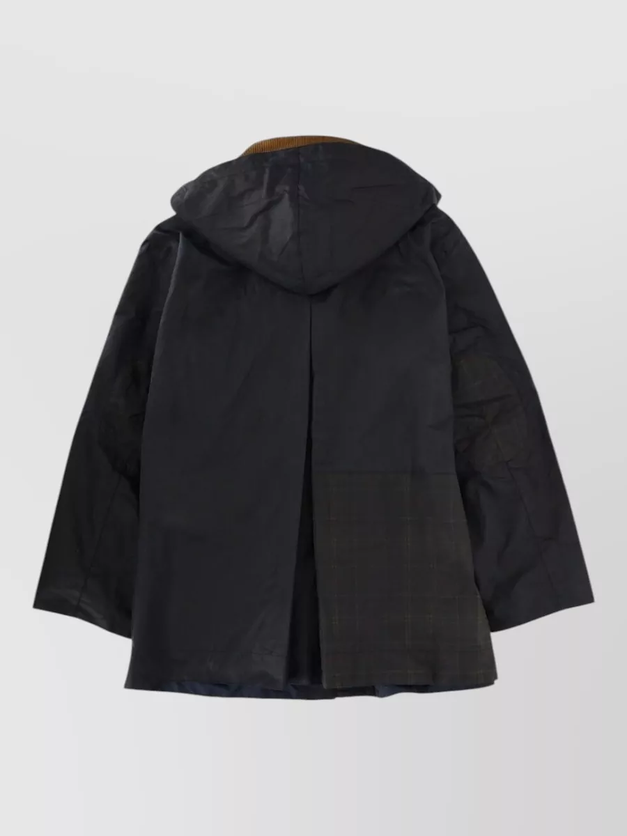 Barbour Ganni Hooded Coat Plaid Accents