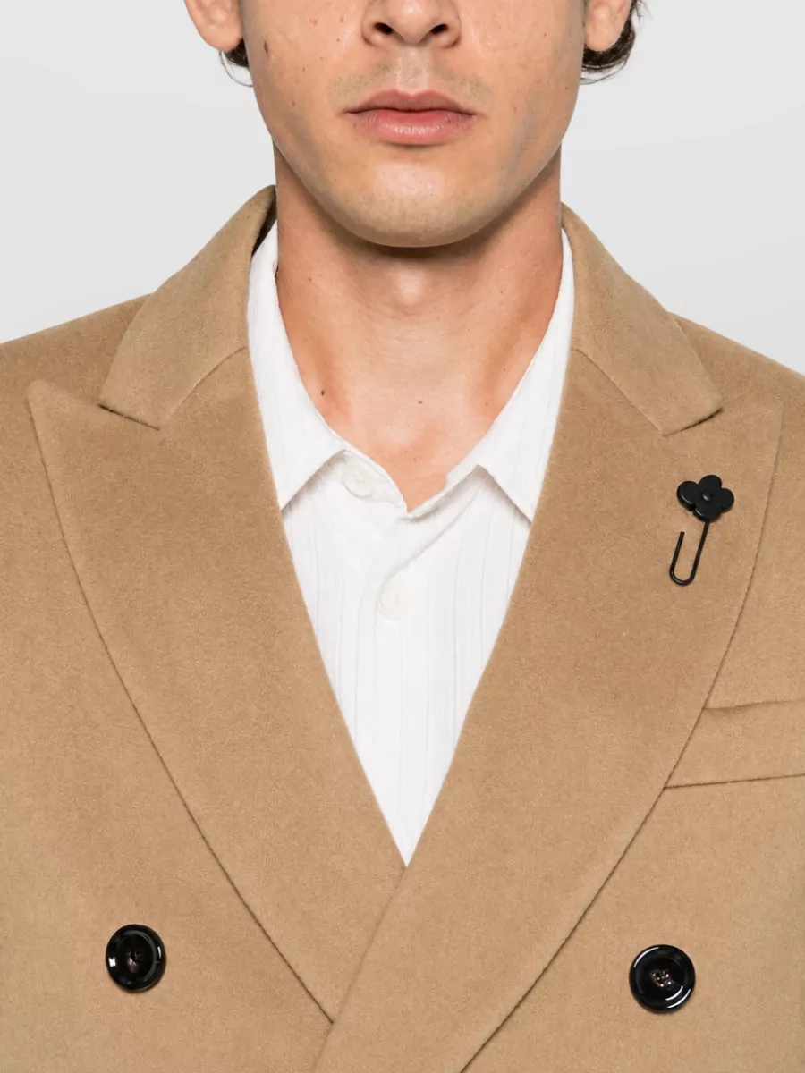 Lardini Wool Double-Breasted Coat